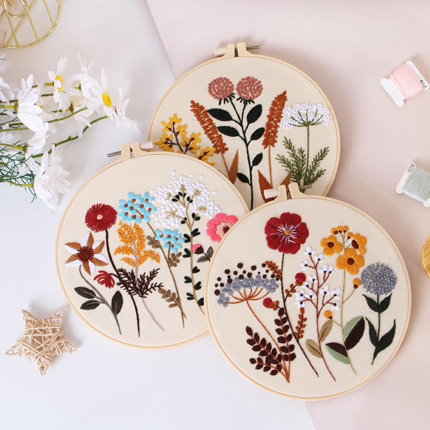 Blumen-Stickset für Anfänger