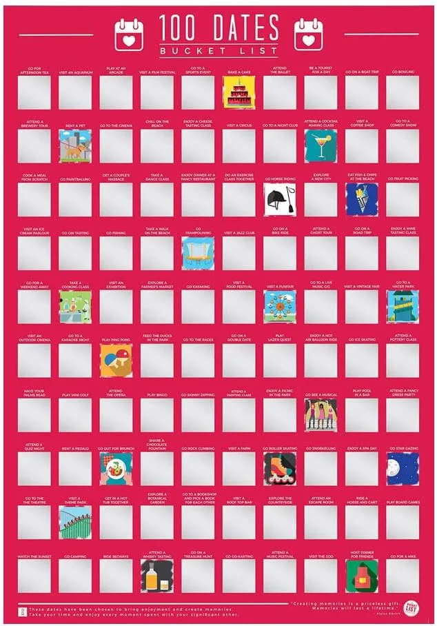 100 Dates Rubbelposter
